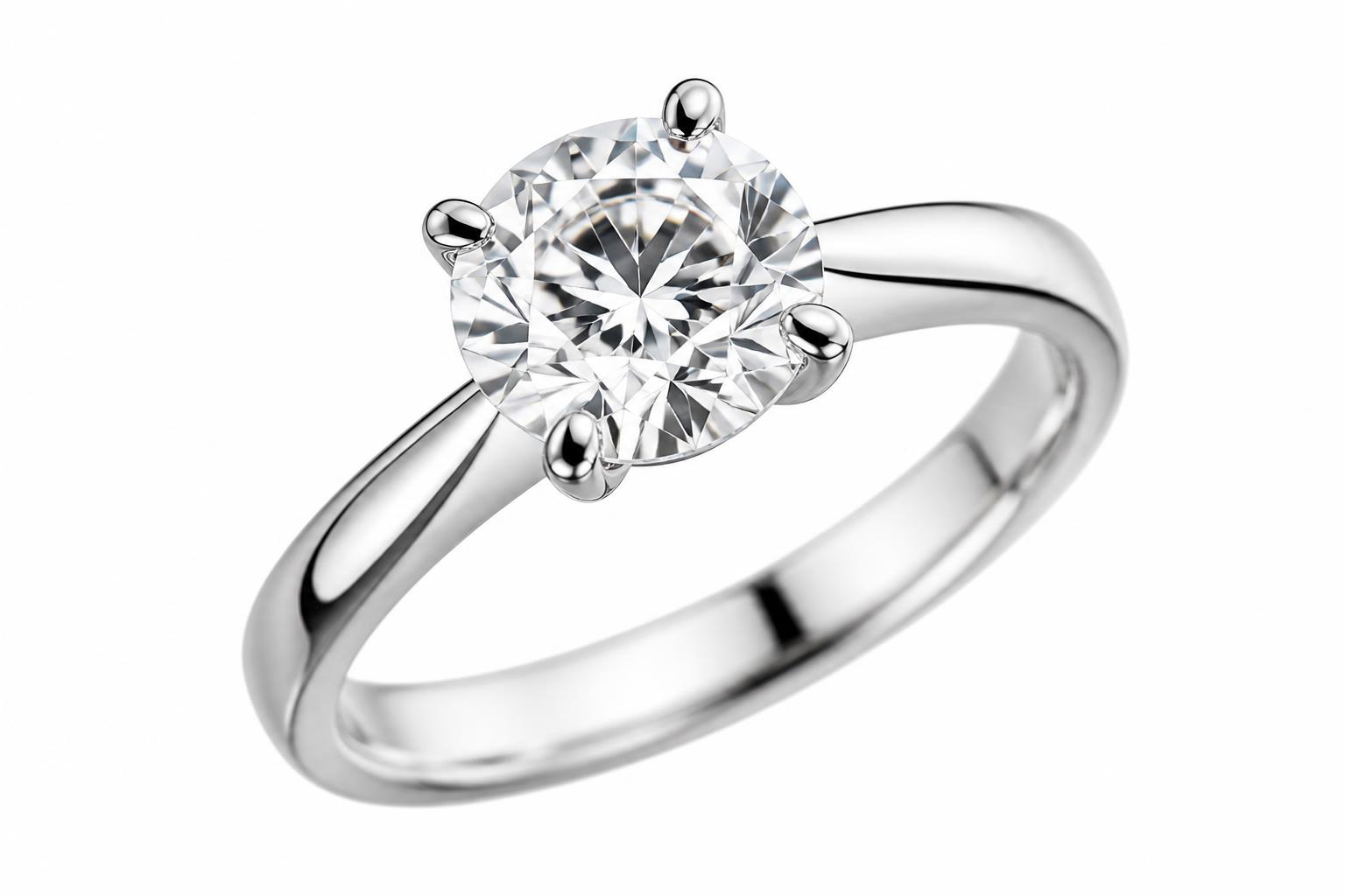 Aurora solitaire diamond ring in platinum